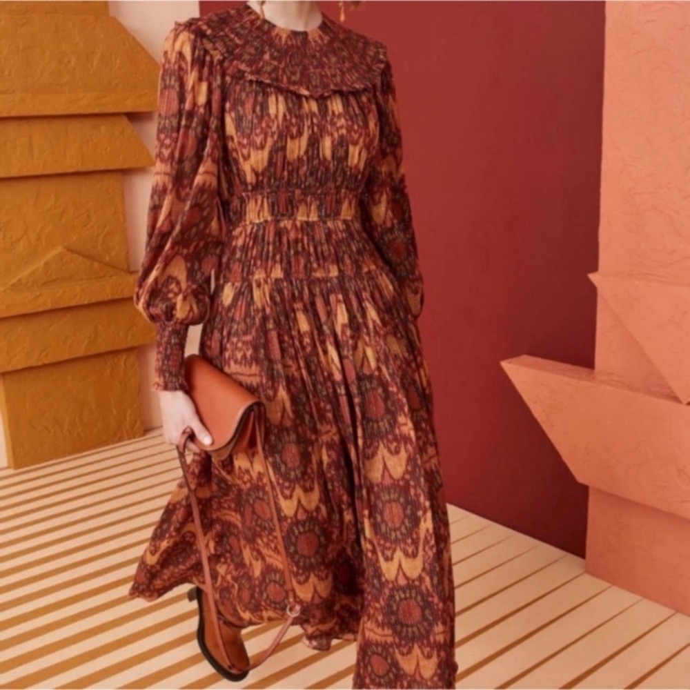 ULLA JOHNSON Nadira Midi Dress Sz 4 - Picture 1 of 4
